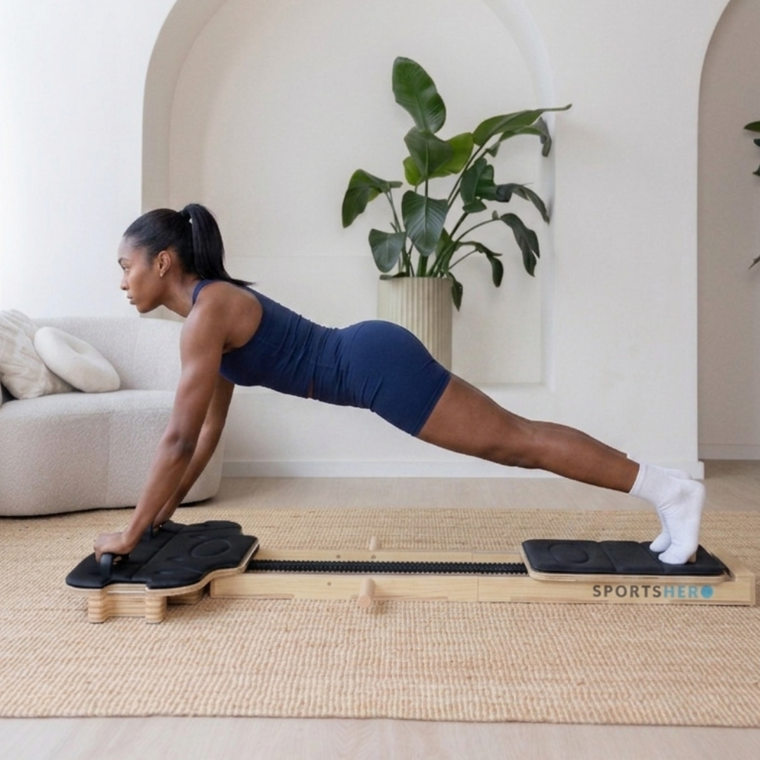 Extrait du guide d'exercices : la planche sur reformer, pour le gainage et la stabilité.